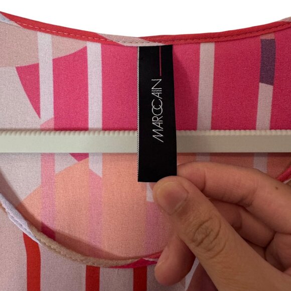 Marc Cain graphic pattern quarter sleeve blouse multicolor women's size N3 - Picture 6 of 7